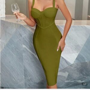 SHEIN Olive Green Bodycon Dress